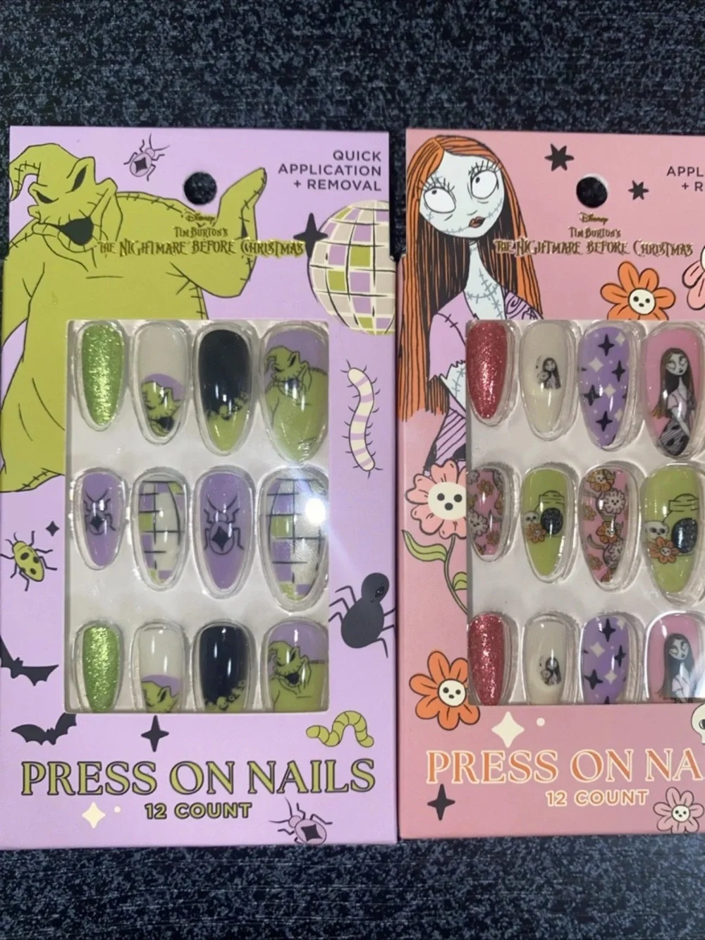 Disney Nightmare before Christmas Halloween press on nails women girl manicure